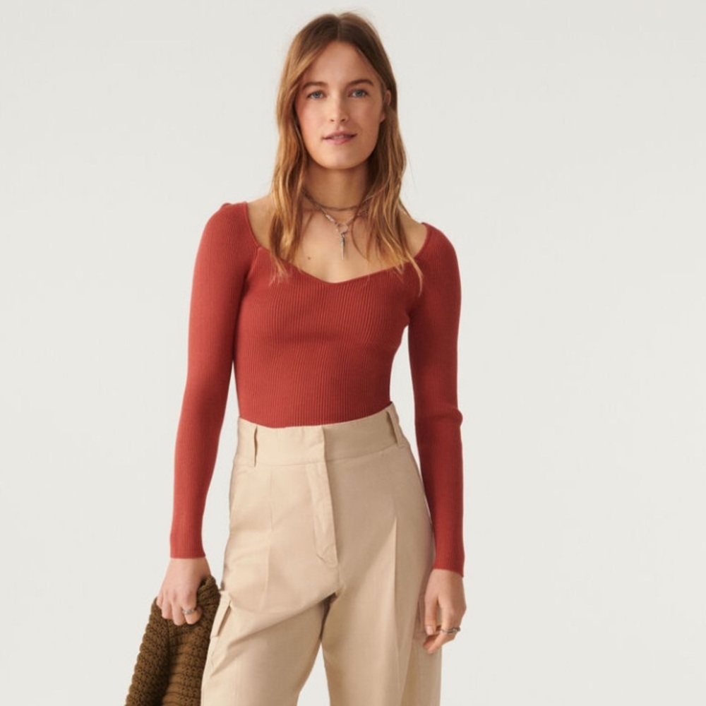 NWT ba&sh Olaf Ribbed Sweater - Picture 2 of 8